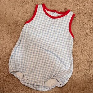 Jelly Beans Blue and Red Checkered Kids One Piece